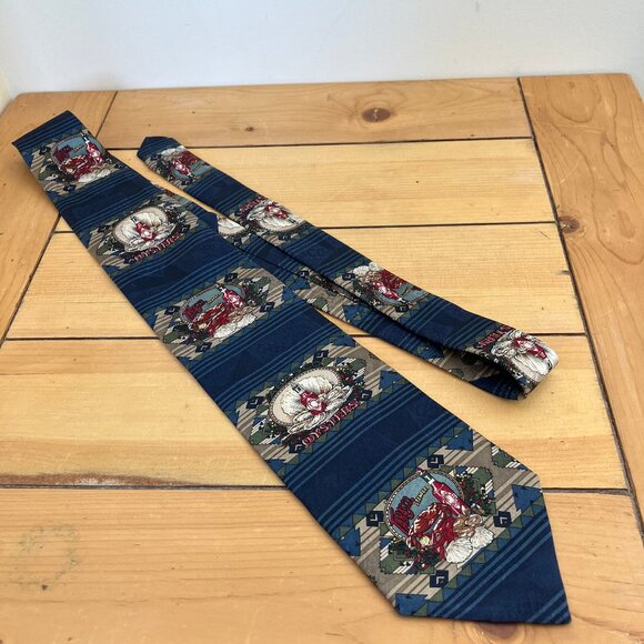Tabasco Navy Blue Silk Tie Made in USA Seafood Hot Sauce Design NWT - Picture 2 of 5